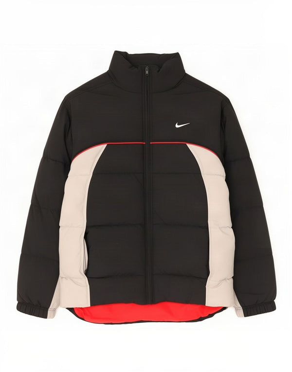Nike Chaqueta acolchada con gráfico para hombre UK 36/38 Small Black Colourblock Nylon