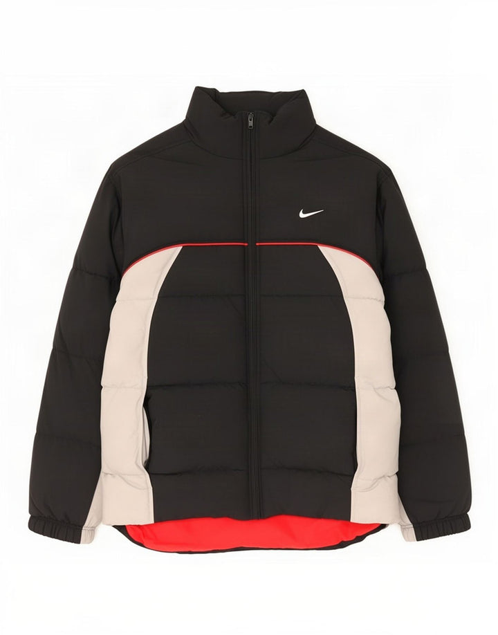 Nike Chaqueta acolchada con gráfico para hombre UK 36/38 Small Black Colourblock Nylon