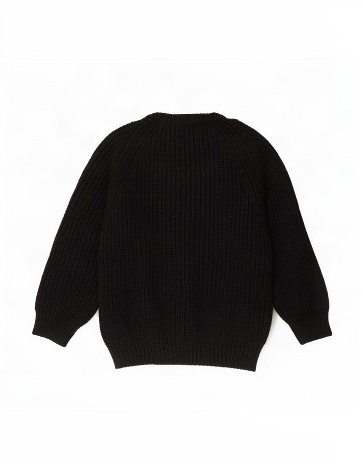 The Sweater Shop Jersey con Cuello Barco para Hombre Lana Nueva Negra Mediana
