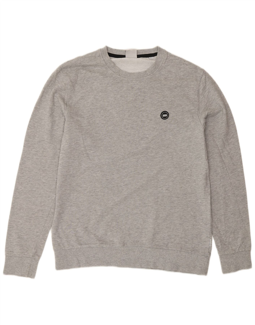 Jack & Jones Hombre Sudadera Jumper Large Gris Moteado De Algodón