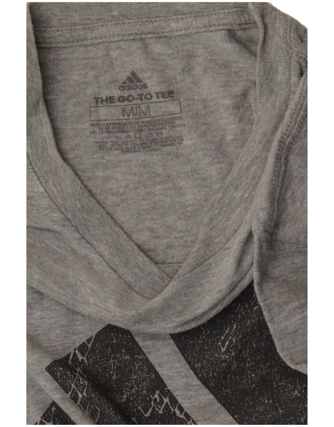 ADIDAS Camiseta gráfica para hombre Top Algodón gris medio