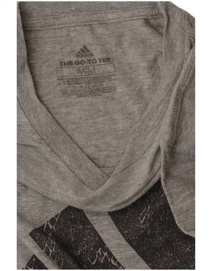 ADIDAS Camiseta gráfica para hombre Top Algodón gris medio