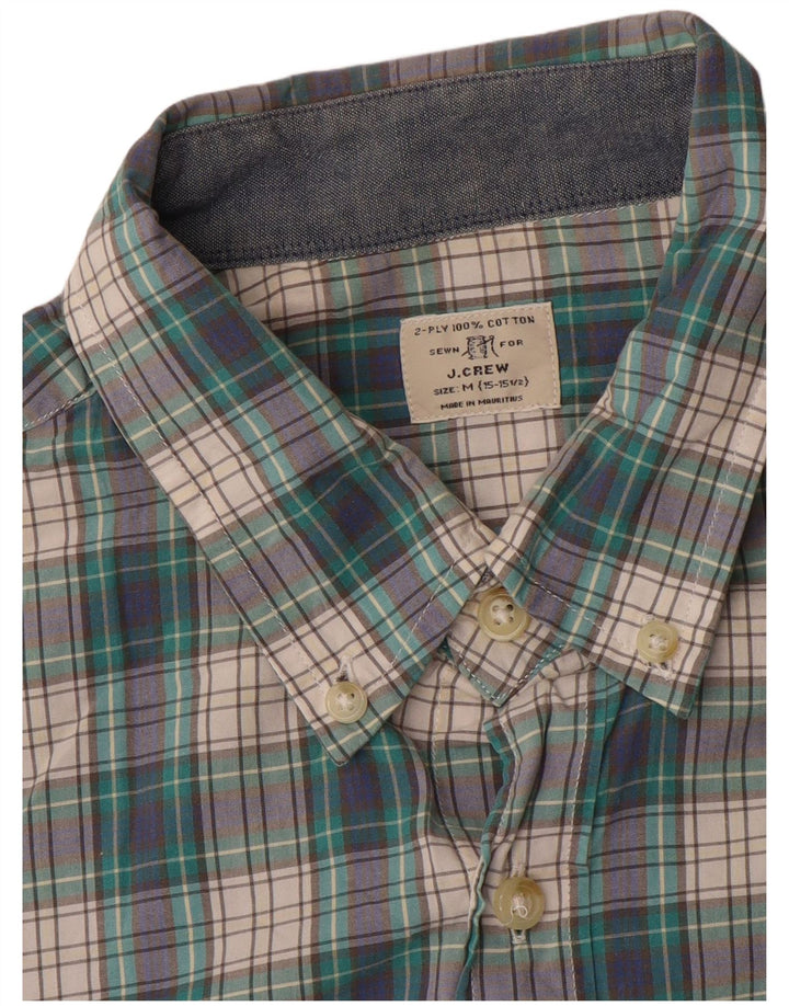 J. CREW Camisa para hombre Talla 15 1/2 Algodón a cuadros verde mediano