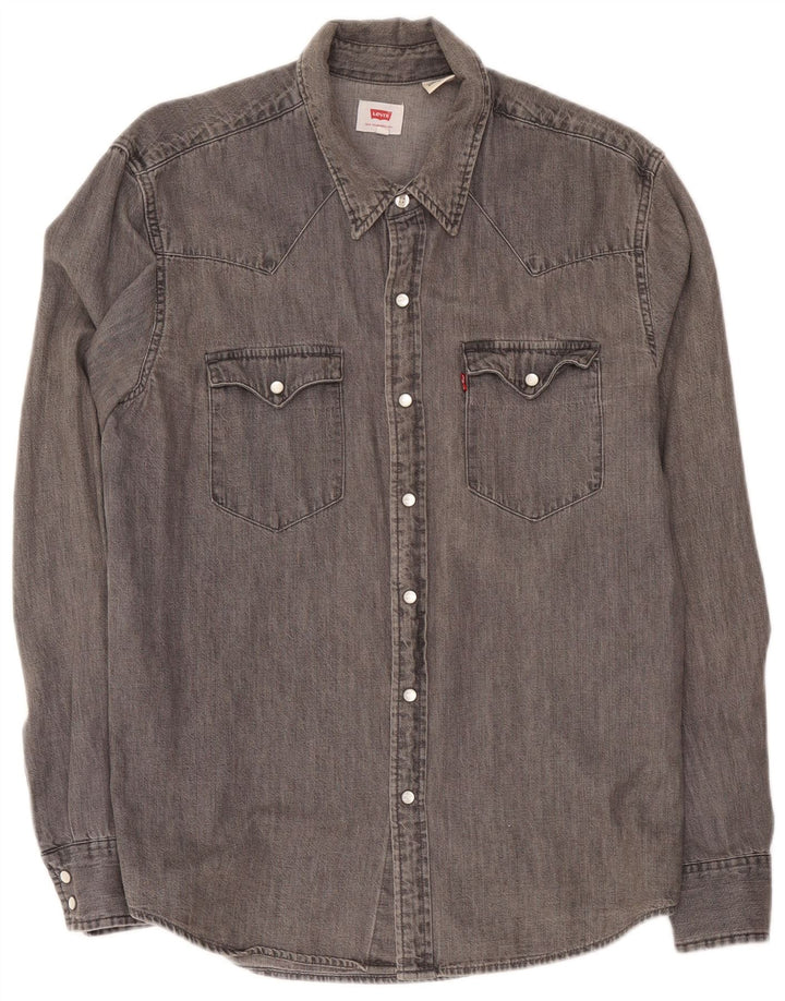 Levi's Hombre Camisa Vaquera De Algodón Gris Medio