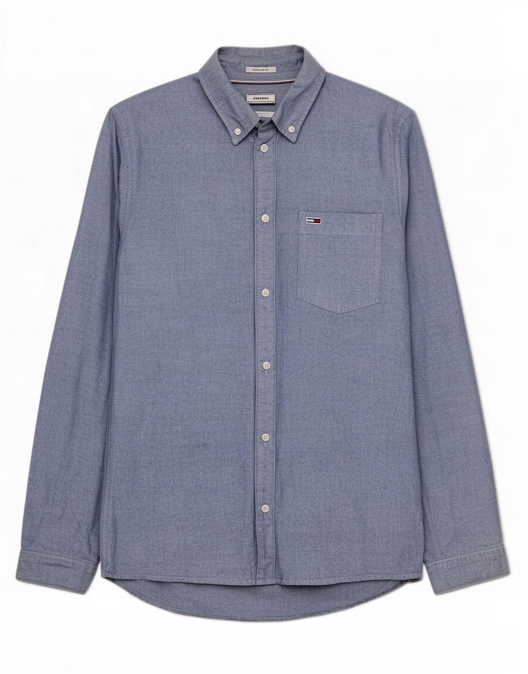 Camisa Tommy Hilfiger Hombre Regular Fit Algodón Azul Medio