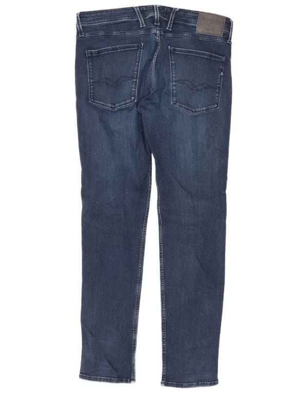 Replay Vaqueros Slim Anbass para Hombre W36 L32 Algodón Azul Marino