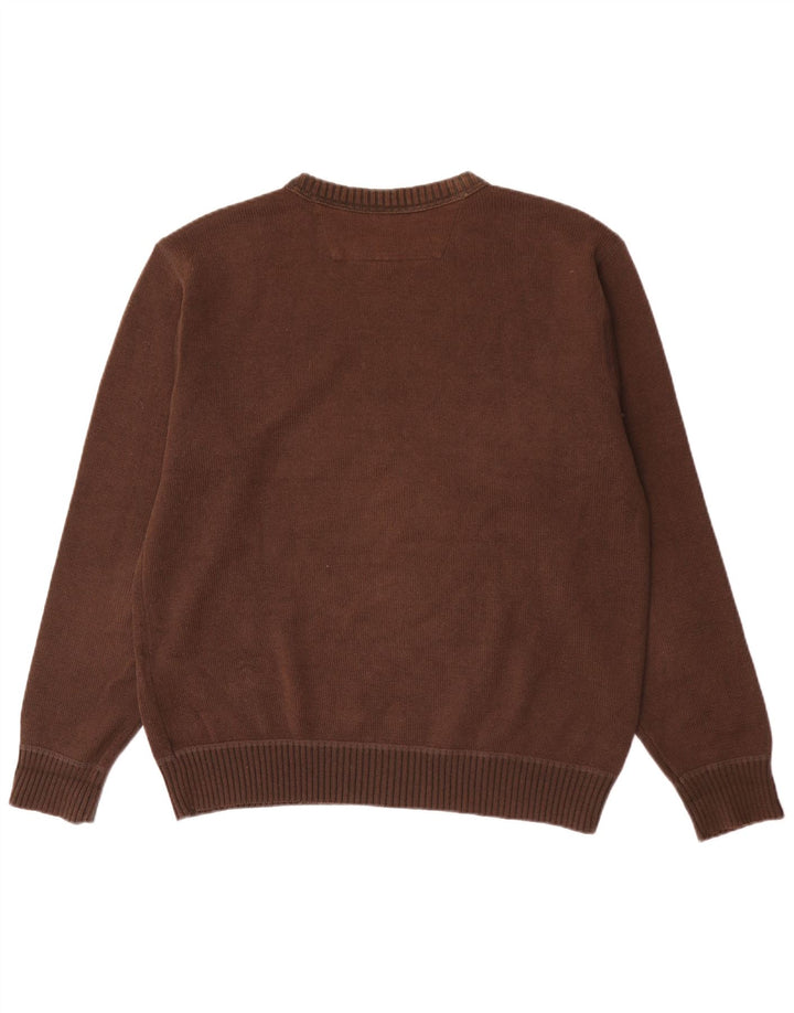 Marlboro Classics - Jersey de cuello redondo para hombre, talla grande, color marrón