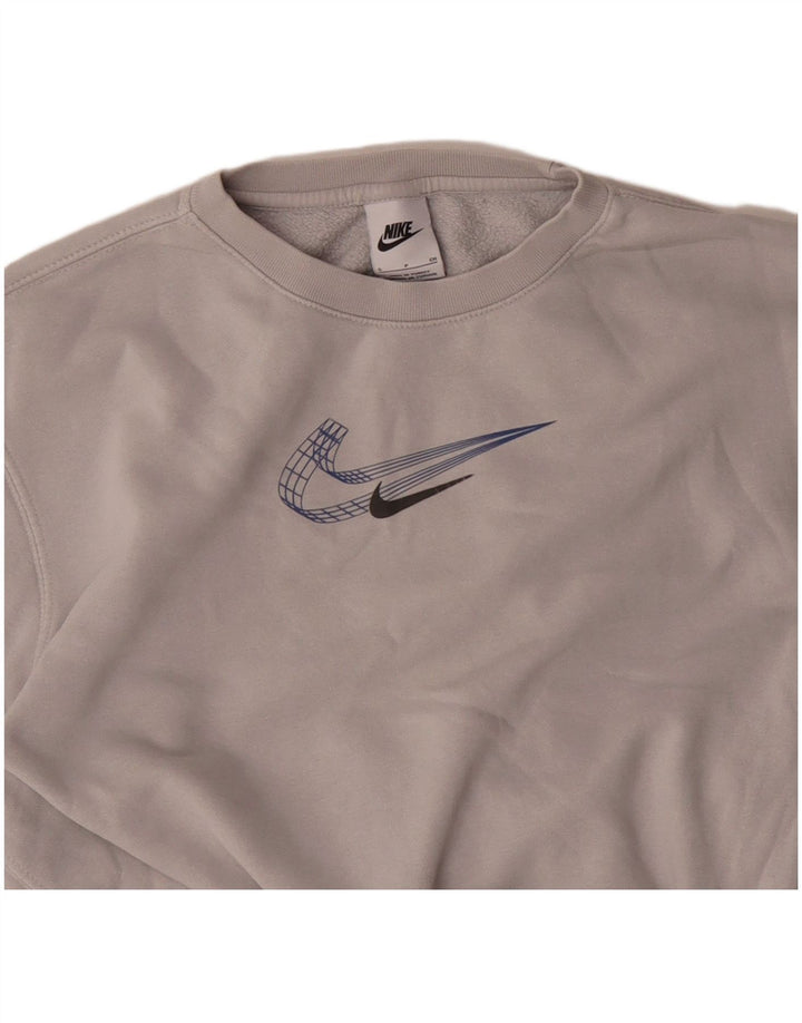 NIKE Mujer Sudadera Jumper UK 8 Small Gris Algodón