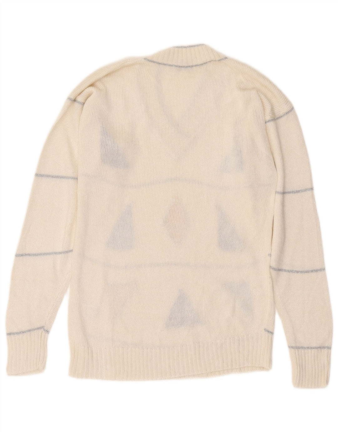 Mc. Dowell Jersey con Cuello en V para Mujer IT 46 Viscosa geométrica Blanca Grande