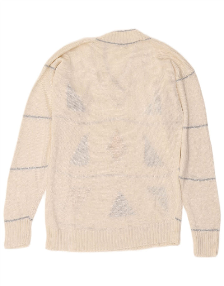 Mc. Dowell Jersey con Cuello en V para Mujer IT 46 Viscosa geométrica Blanca Grande