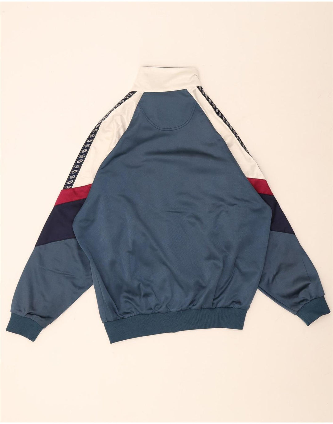 Asics Hombre Gráfico Chándal Top Chaqueta IT 50 Medium Azul Marino Colorblock