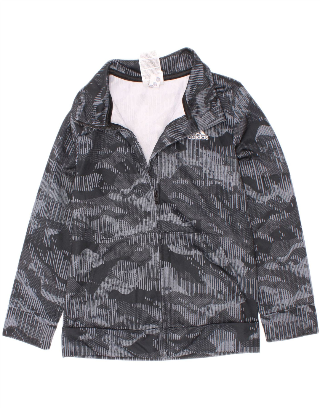 Adidas Chaqueta de chándal para niño 5-6 años Gris Camuflaje Poliéster