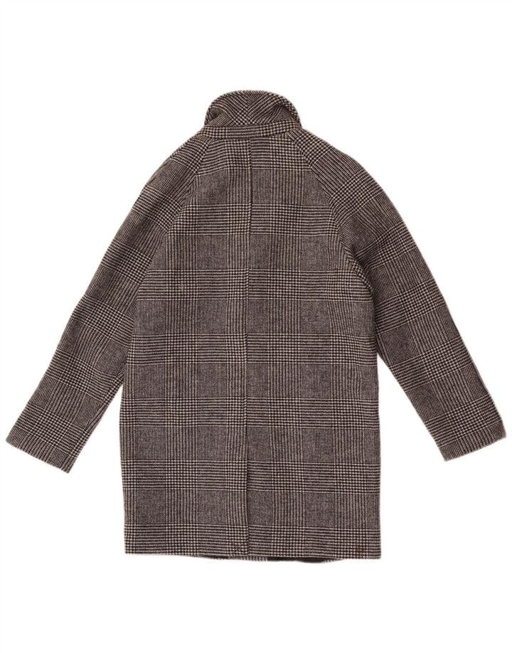 Zara Abrigo Niño 11-12 Años Lana Cuadros Gris