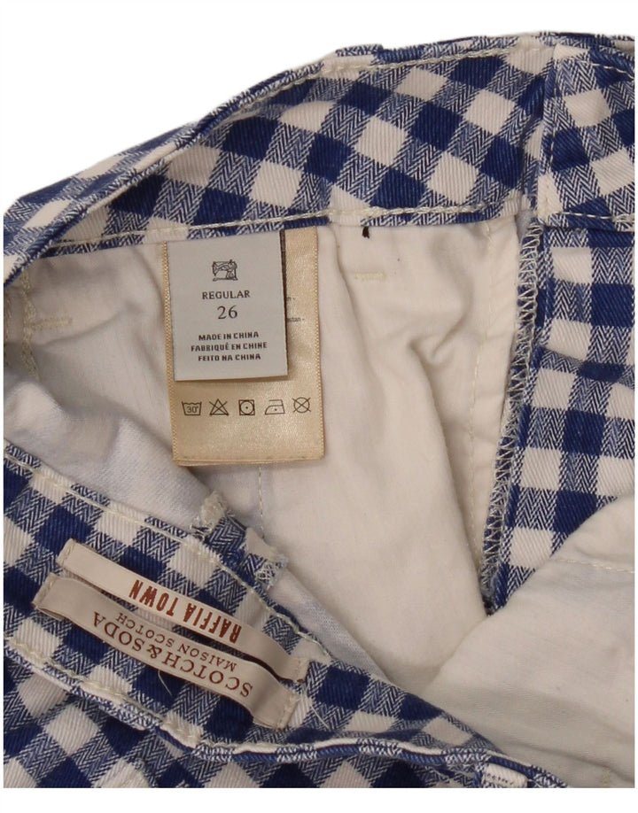 Pantalón Chino Regular Bootcut Para Mujer Scotch & Soda W26 L26 Cuadros Azules