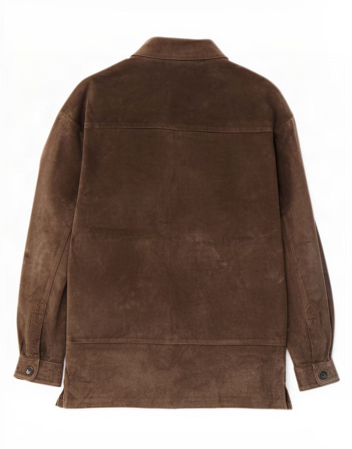 Zara Chaqueta de ante para mujer UK 44 Cuero marrón medio