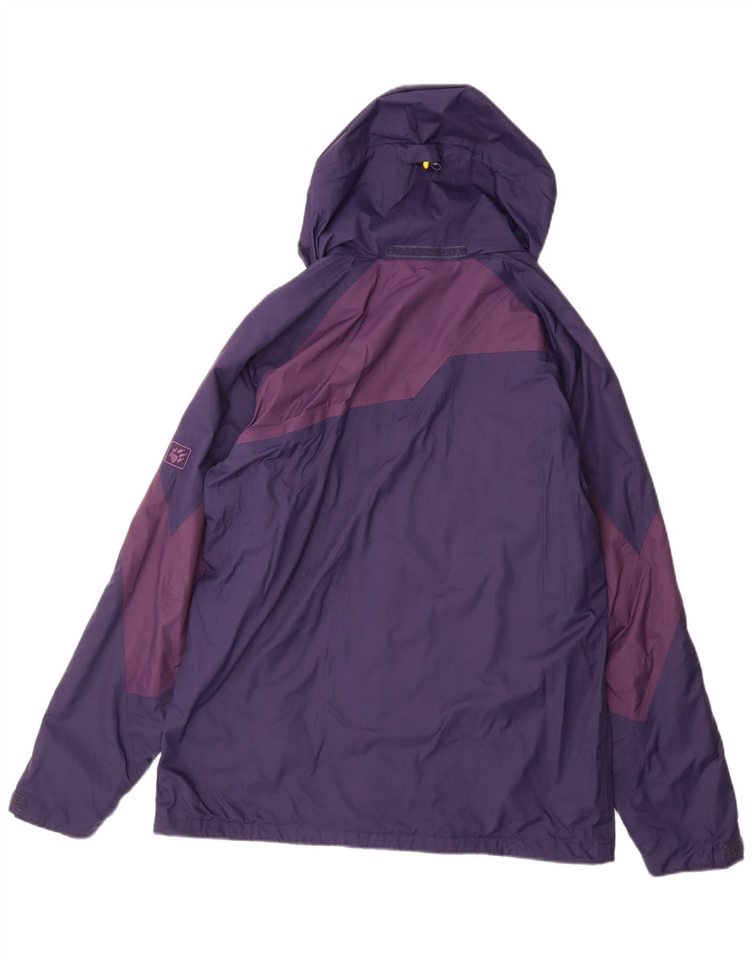 JACK WOLFSKIN Chaqueta impermeable con capucha para hombre UK 40/42 Large Purple Colourblock