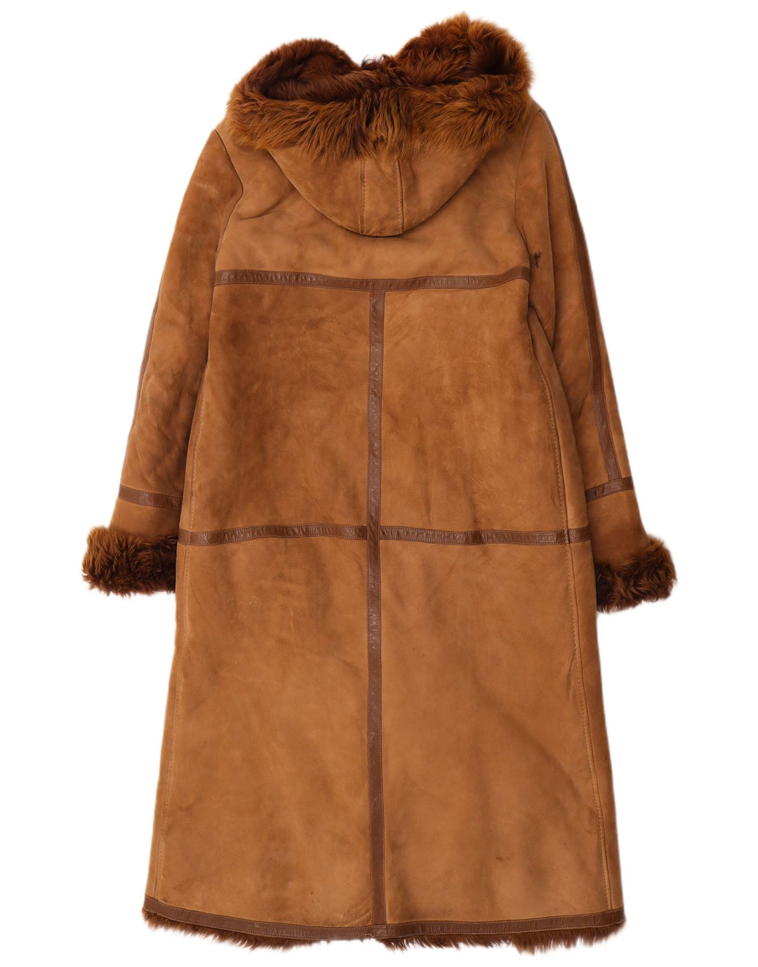 Vintage mujer shearling abrigo Reino Unido 14 marrón medio