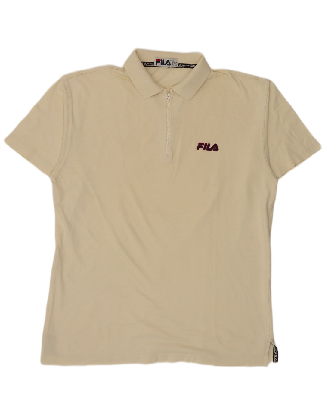 Fila Polo Hombre IT 52/54 Grande Algodón Blanco Roto