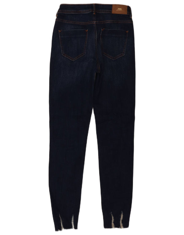 Zara Vaqueros pitillo para mujer EU 34 2XS W24 L28 Algodón azul marino