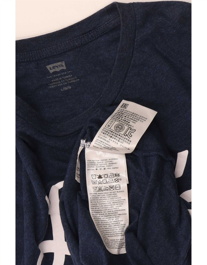 Levi's Camiseta gráfica para hombre Top grande de algodón azul marino