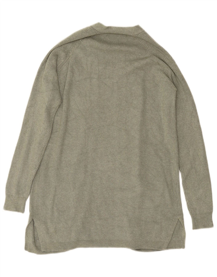 Marks & Spencer Suéter tipo cárdigan abierto para mujer UK 10 Small Green Viscosa