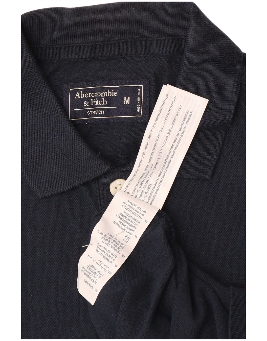 Abercrombie & Fitch Polo para hombre de algodón azul marino medio