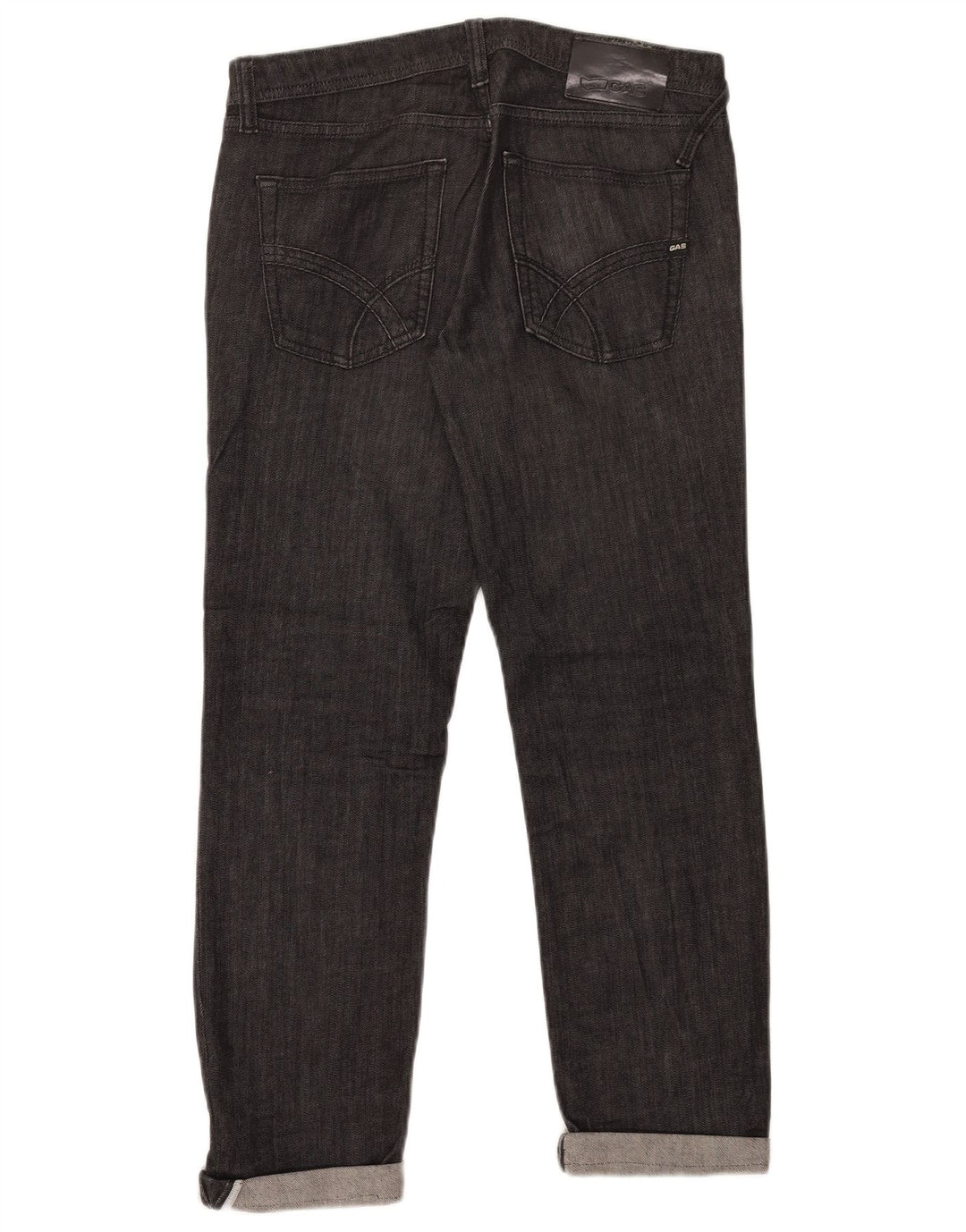 Vaqueros Rectos Mujer Gas W31 L26 Algodón Negro