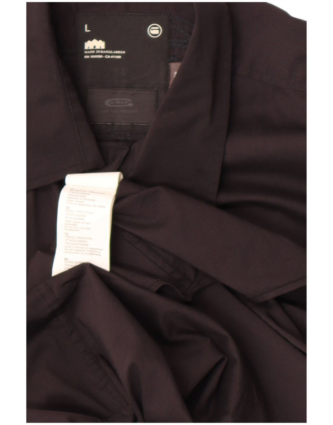 Camisa G-Star Hombre Grande Algodón Negro