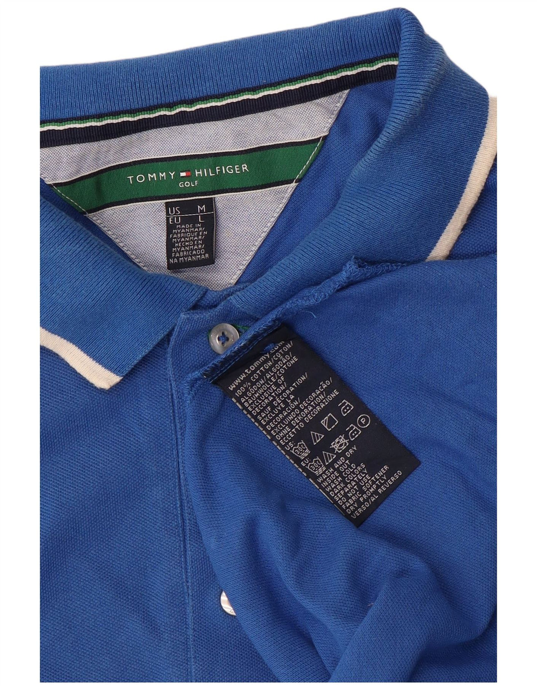 Polo Tommy Hilfiger Hombre Algodón Azul Medio