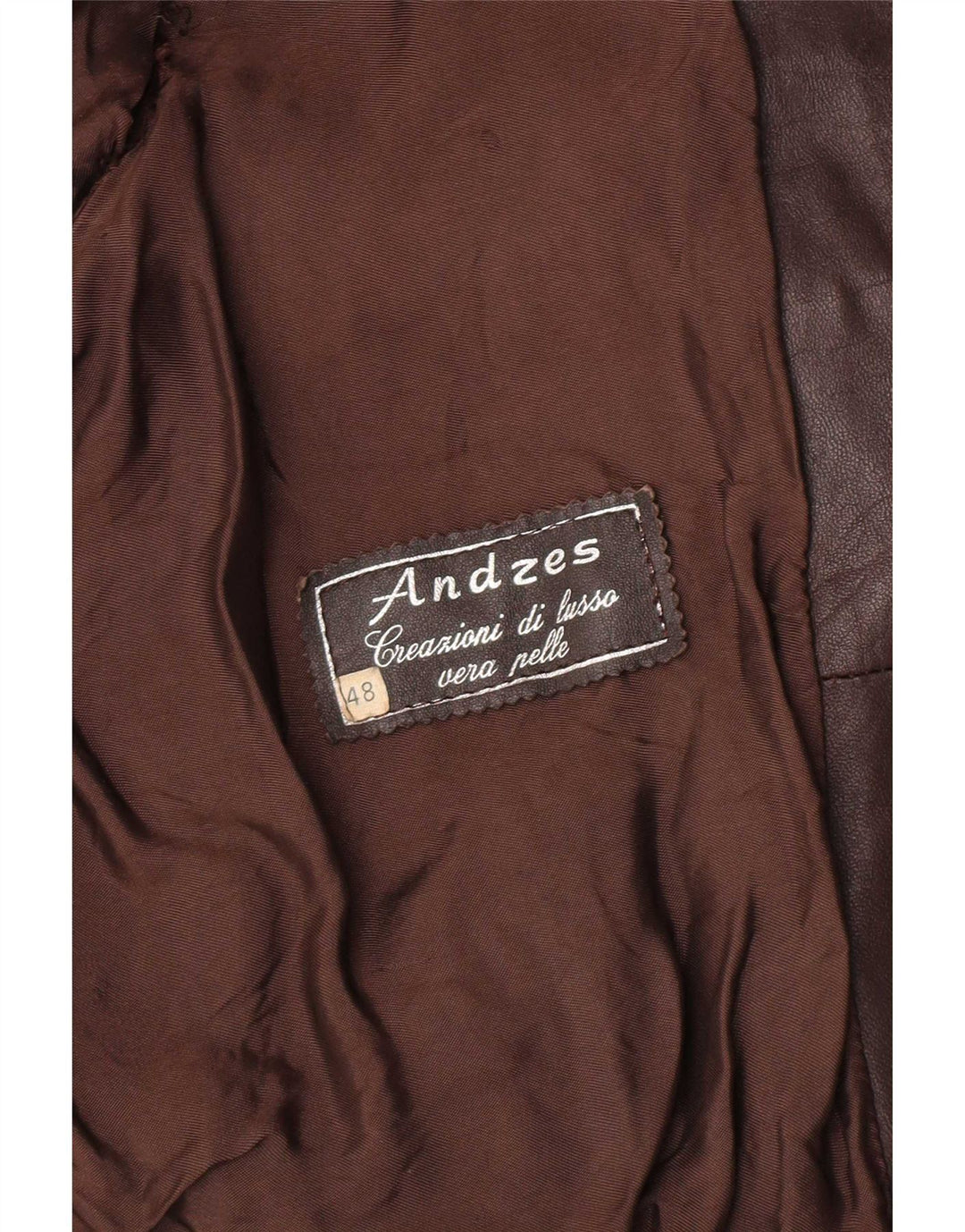 Vintage hombres bombardero chaqueta de cuero IT 48 cuero marrón medio