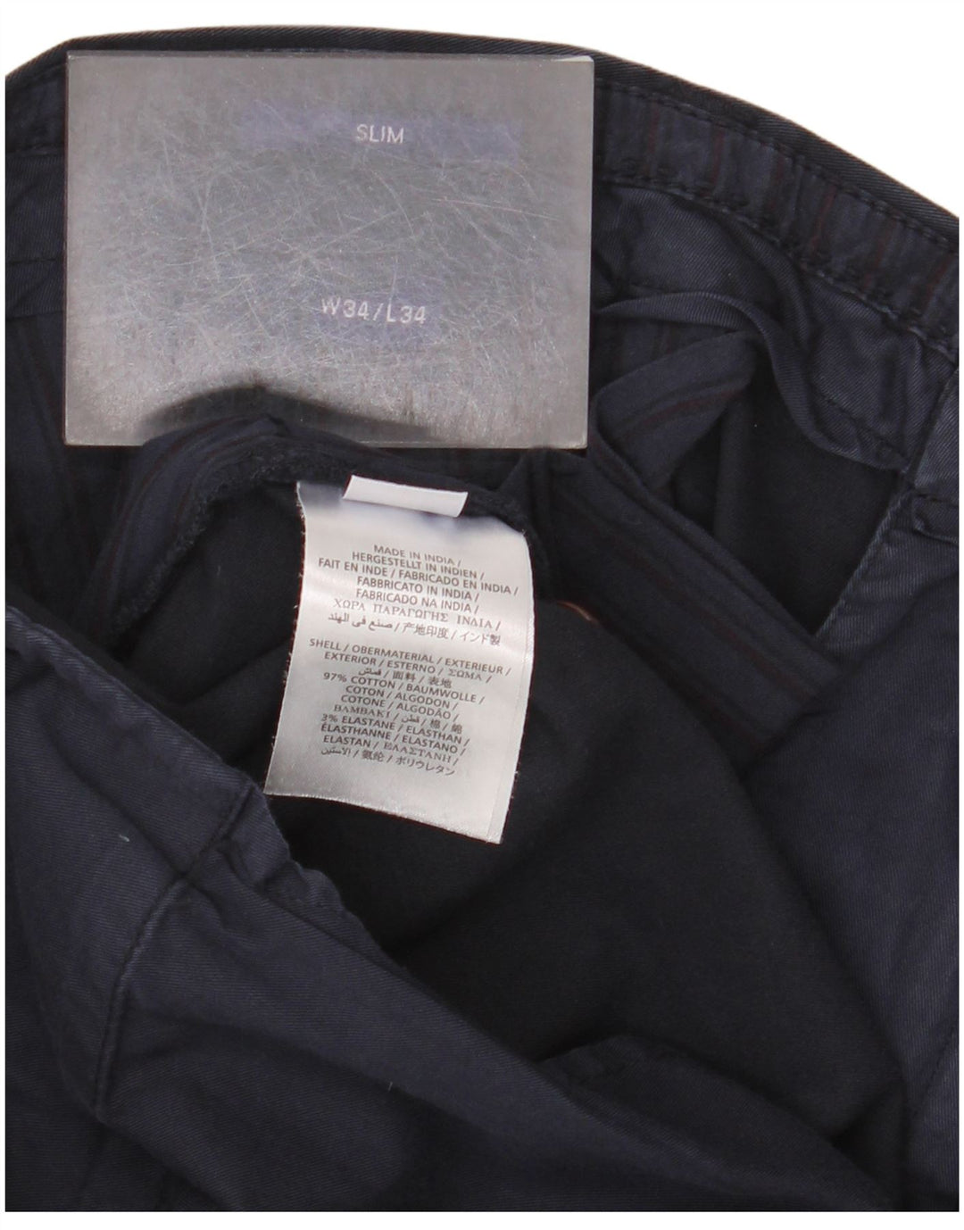 Gant Pantalón chino ajustado para hombre W34 L34 Algodón azul marino