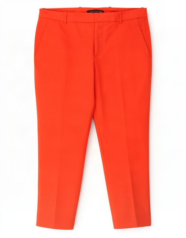 Zara Womens Tapered Cropped Trousers EU 42 Large W32 L24 Red