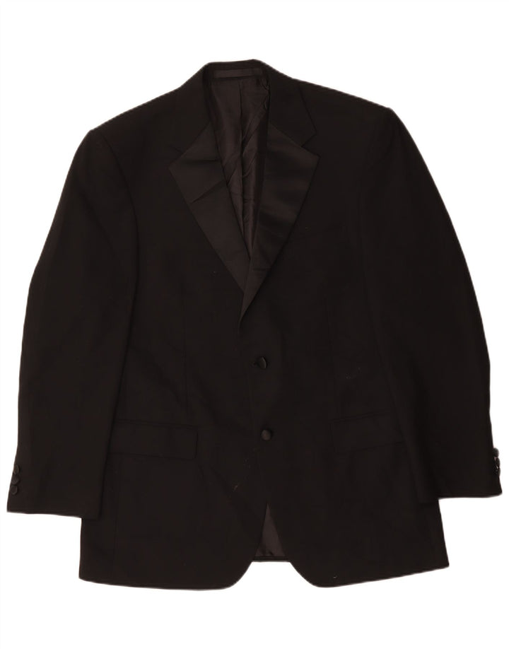Marks & Spencer Chaqueta tipo blazer de 2 botones para hombre UK 40 Mediano Poliéster negro