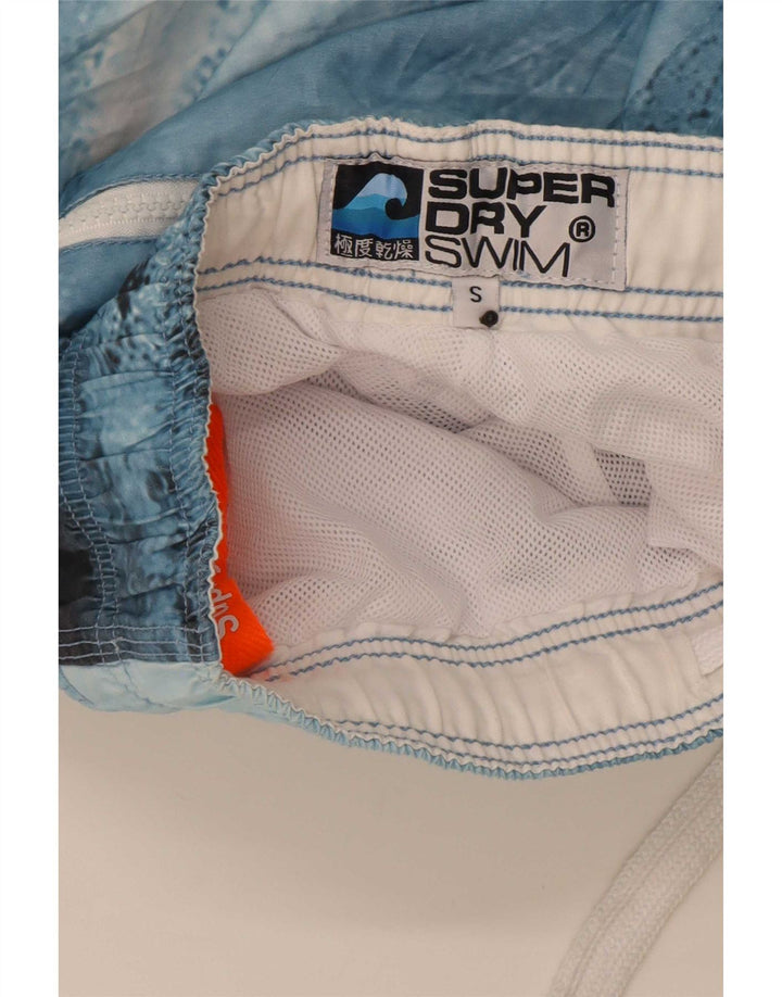 Superdry Bañador con estampado gráfico para hombre, poliéster teñido anudado en azul pequeño