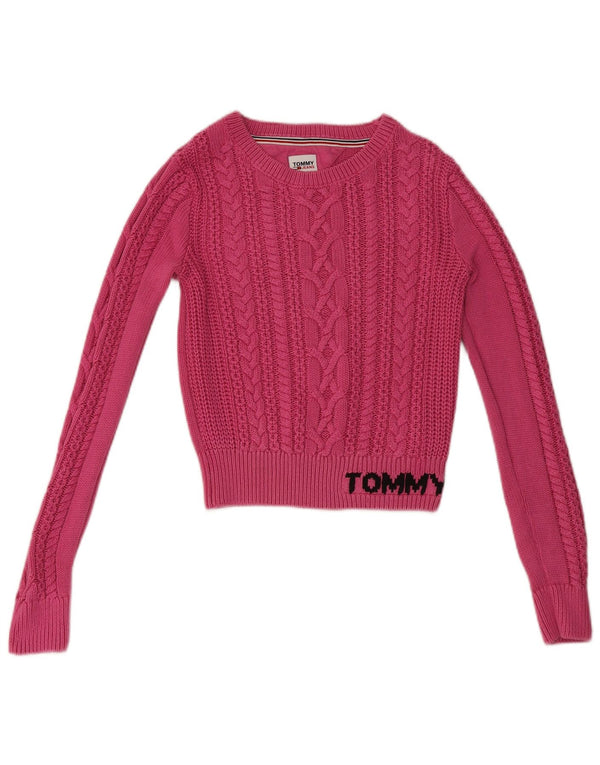 Tommy Hilfiger Suéter Corto con Cuello Barco para Mujer UK 10 Small Pink