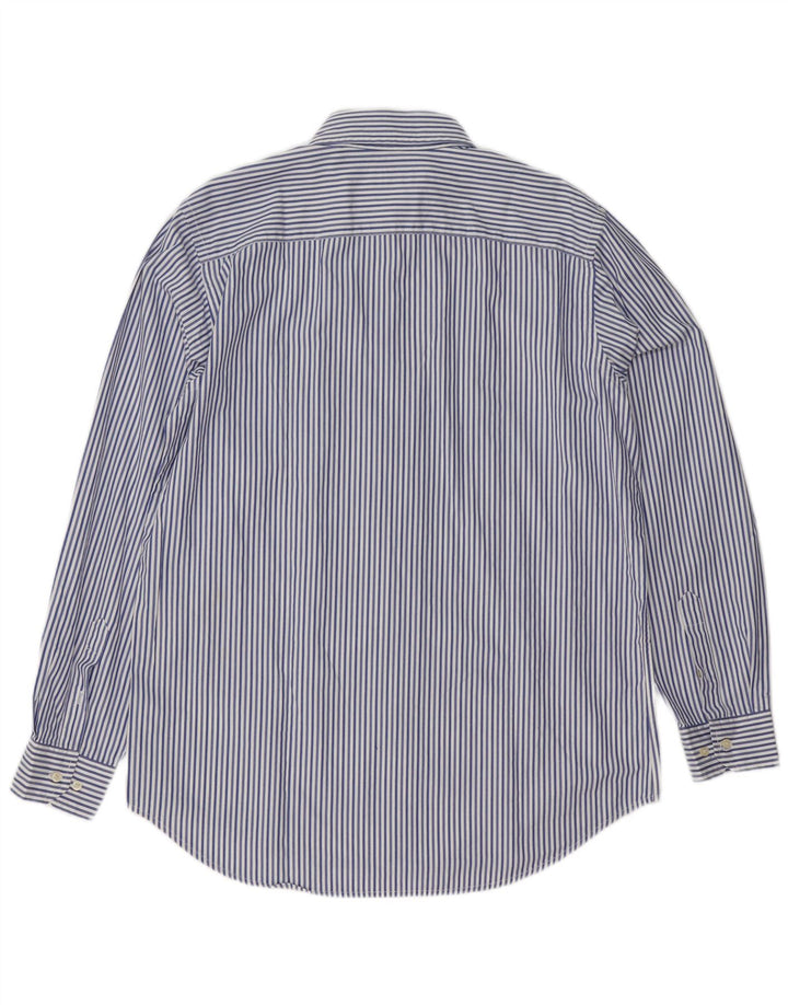 Camisa Avirex para hombre grande de algodón a rayas azules