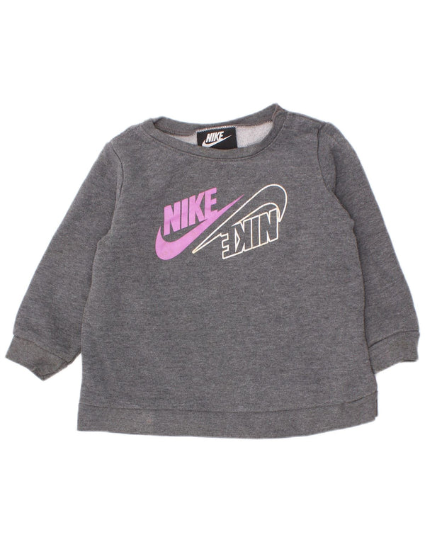 Nike - Sudadera gráfica para bebés de 12 a 18 meses, algodón gris