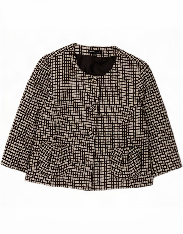 Laura Ashley Chaqueta tipo blazer para mujer con manga 3/4 UK 46 Grande Negro Geométrico