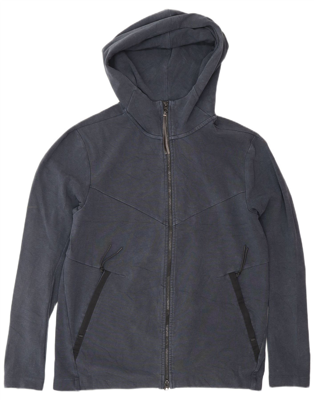 NIKE Sudadera con capucha y cremallera para hombre, talla mediana, azul marino