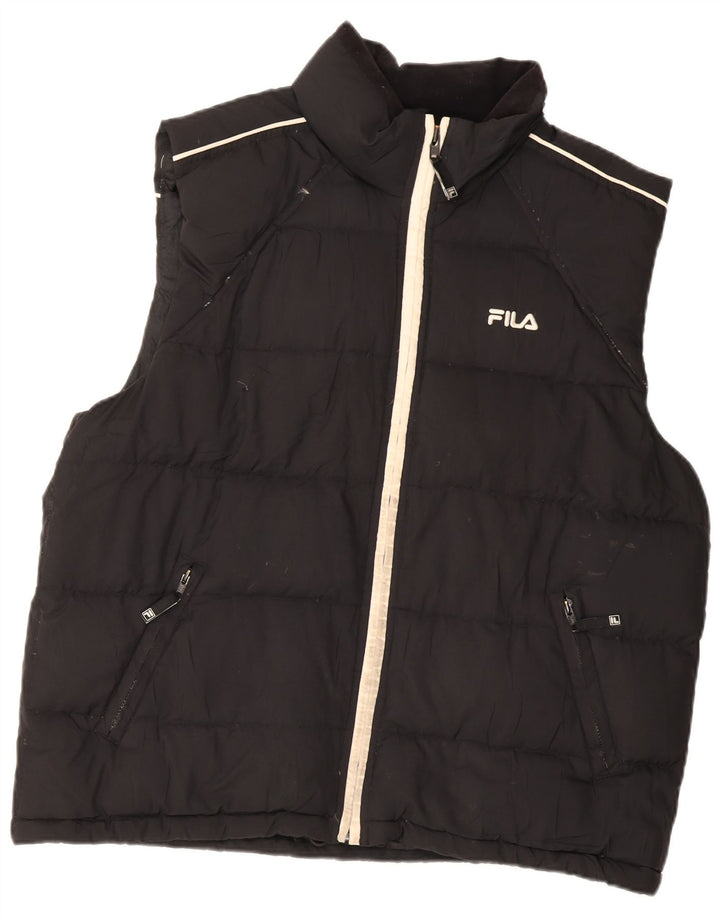 Fila Chaleco acolchado para hombre Reino Unido 40 Grande Poliéster negro