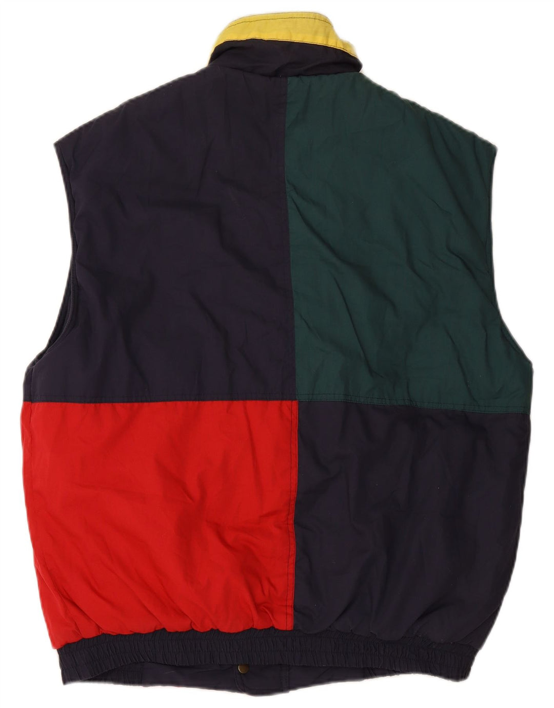 VINTAGE Chaleco acolchado reversible para hombre Reino Unido 42 XL Bloque de color azul marino