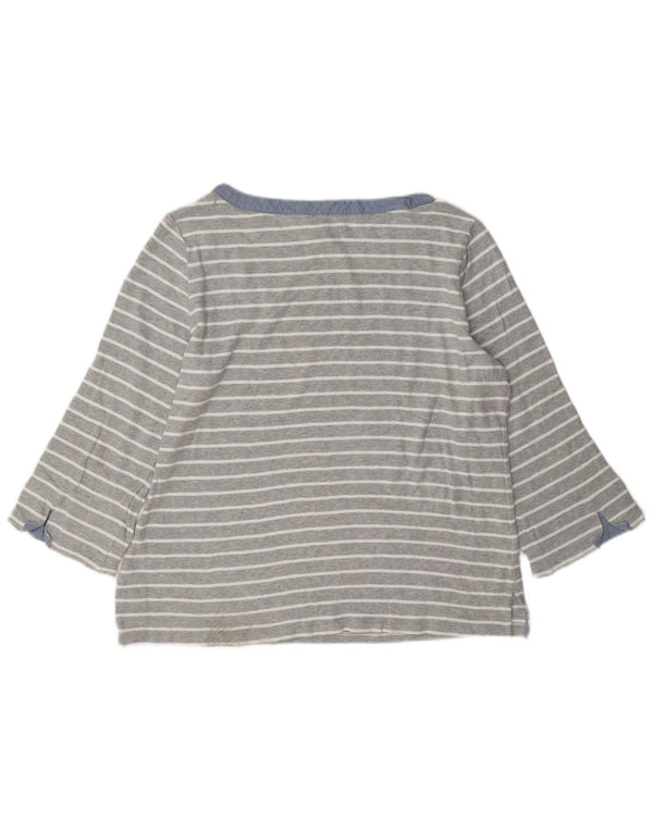 Nautica Top para mujer manga 3/4 UK 18 XL Algodón a rayas gris