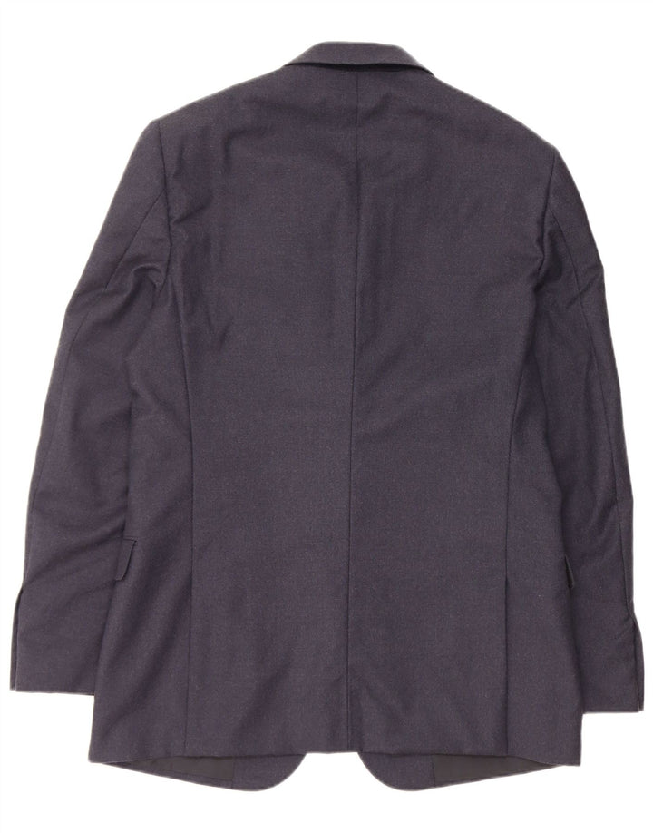 Calvin Klein Chaqueta Blazer de 3 Botones para Hombre IT 50 Grande Azul Marino Lana Nueva