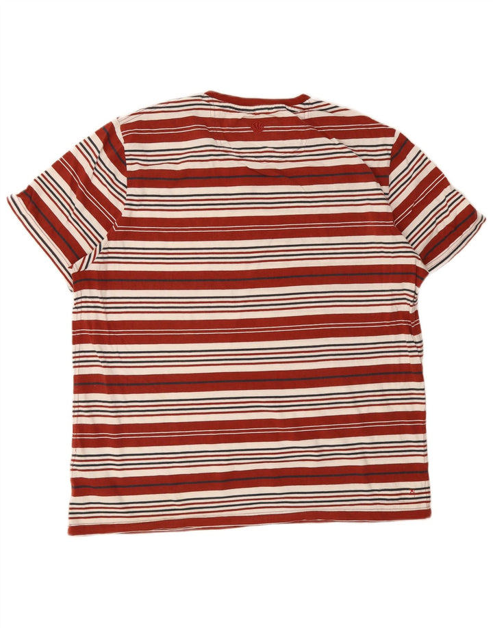 Camiseta de hombre Fat Face Top grande de algodón a rayas rojas