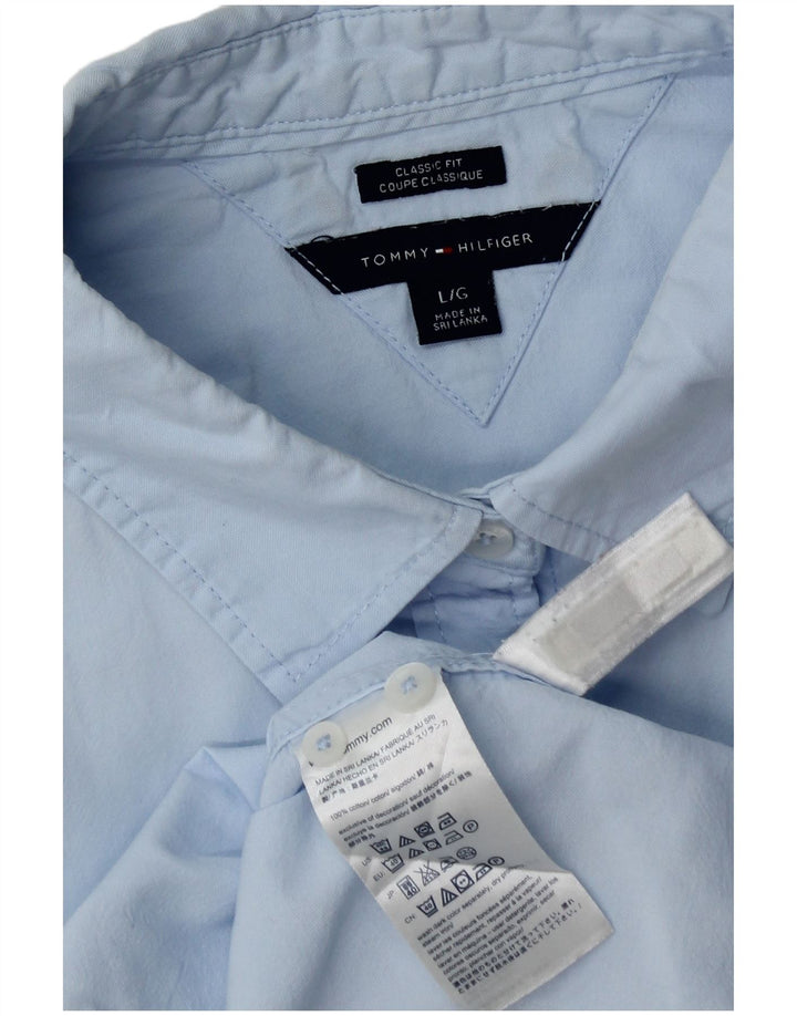 Camisa Tommy Hilfiger Mujer Classic Fit Algodón Azul Grande