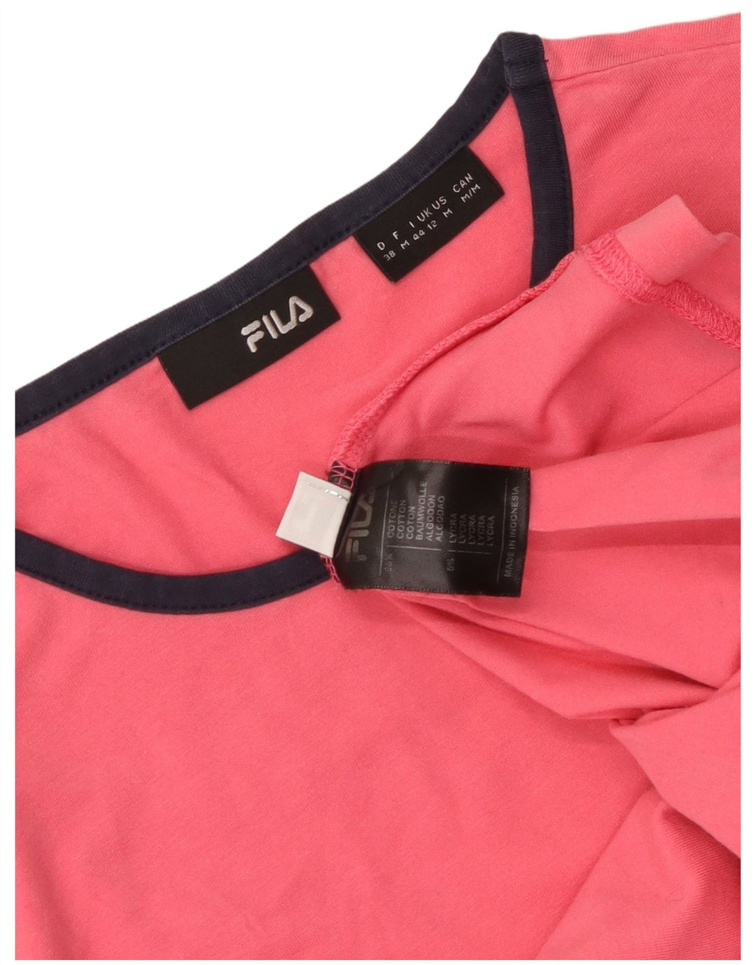 FILA Camiseta para mujer Top UK 12 Medium Pink Cotton