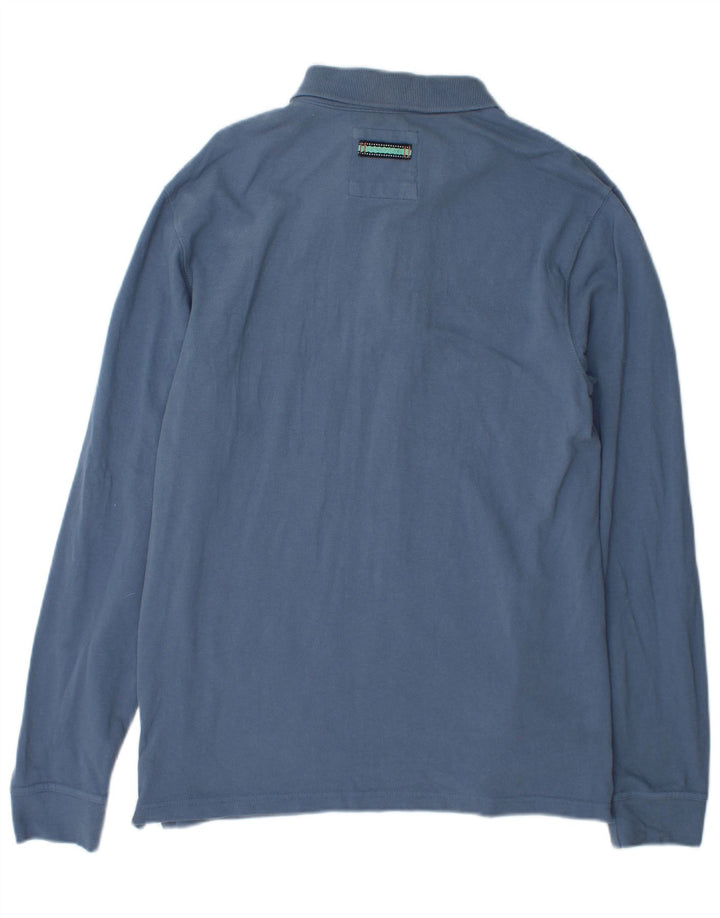 Polo de hombre Fat Face de manga larga de algodón azul medio