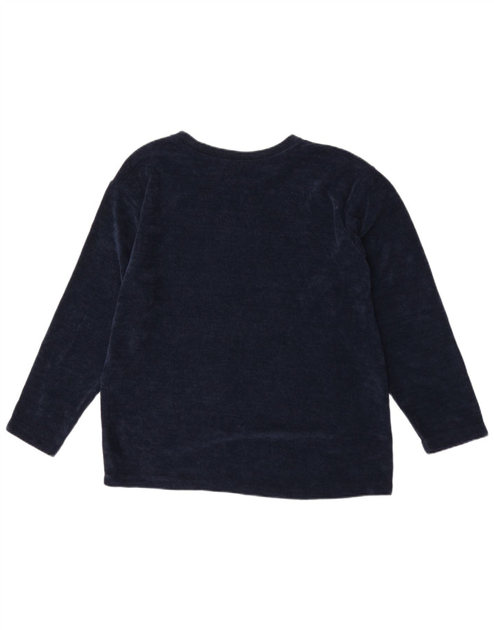 Marks & Spencer - Camiseta para hombre de manga larga, tamaño grande, poliéster azul marino
