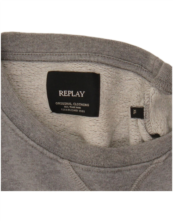 Replay Sudadera Gráfica Hombre Jumper XL Gris