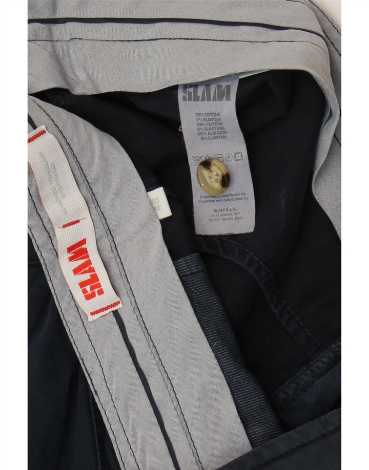 Slam Pantalones cortos chinos para hombre IT 48 Medium W38 Algodón azul marino